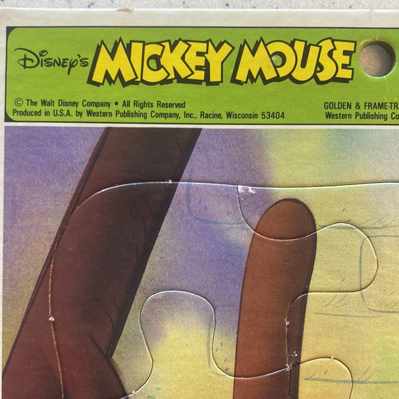 Vintage Disney Golden Frame Tray Puzzles Mickey Mouse & Pinocchio - Picture 3 of 15